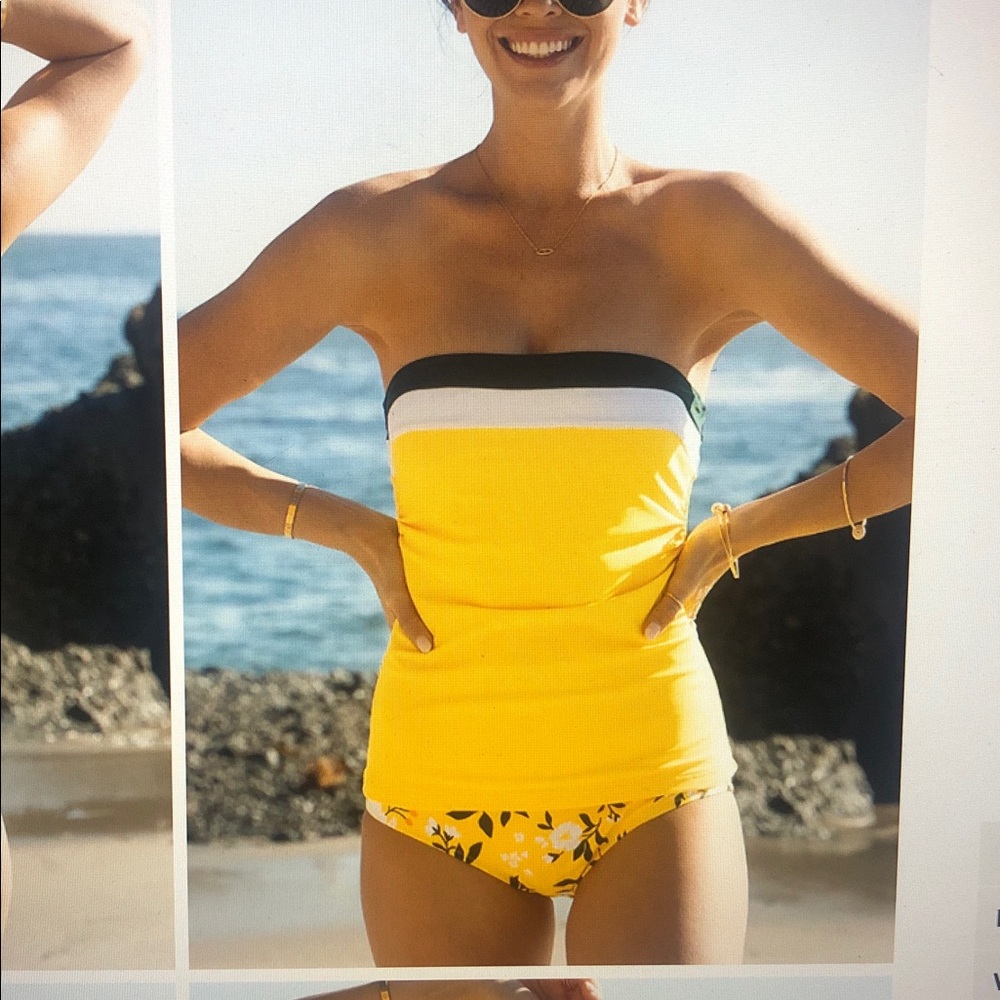 Beachsissi Tummy Control Bandeau color block, floral print, tankini set